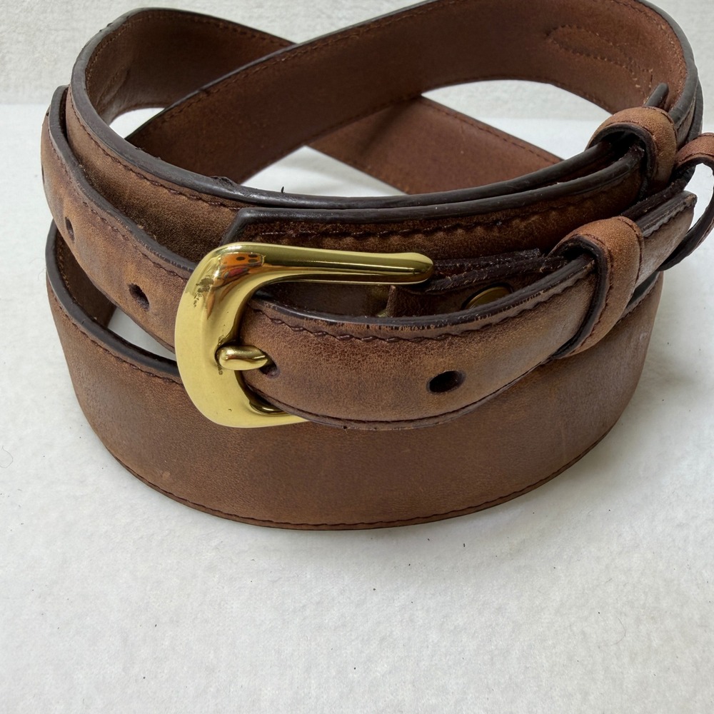 3D Mens Brown Leather Belt Size 40 Western Raised Center Stitch Detail